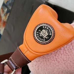 Dooney & Bourke Wayfarer orange and brown Pebbled Leather Hobo